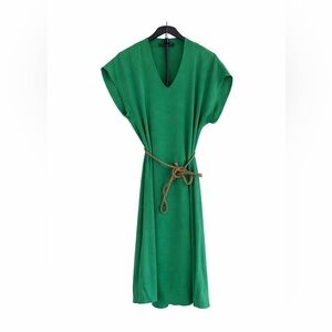 Chic Green Lexington Avenue Midi Dress with Belt